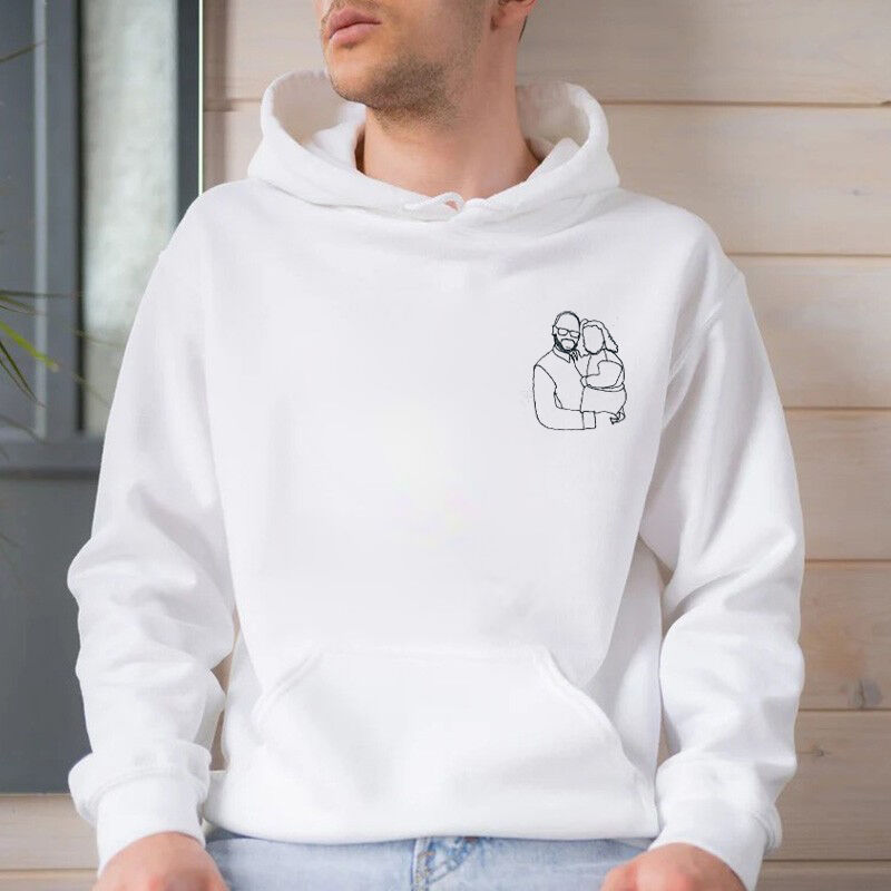 Personalized Hoodie Embroidered Custom Dad and Kids Photo Unique Design Perfect Father's Day Gift