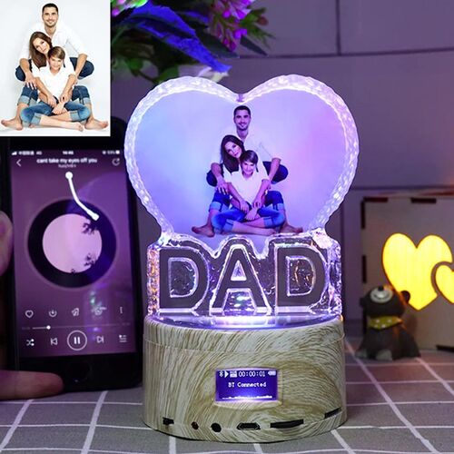 Altavoz bluetooth de lámpara de cristal con foto personalizada en blanco - DAD