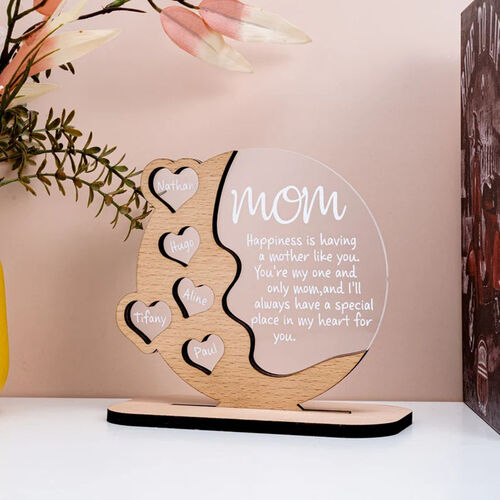 Personalisierter Name Holz und Acryl Rahmen Dekoration für beste Mutter