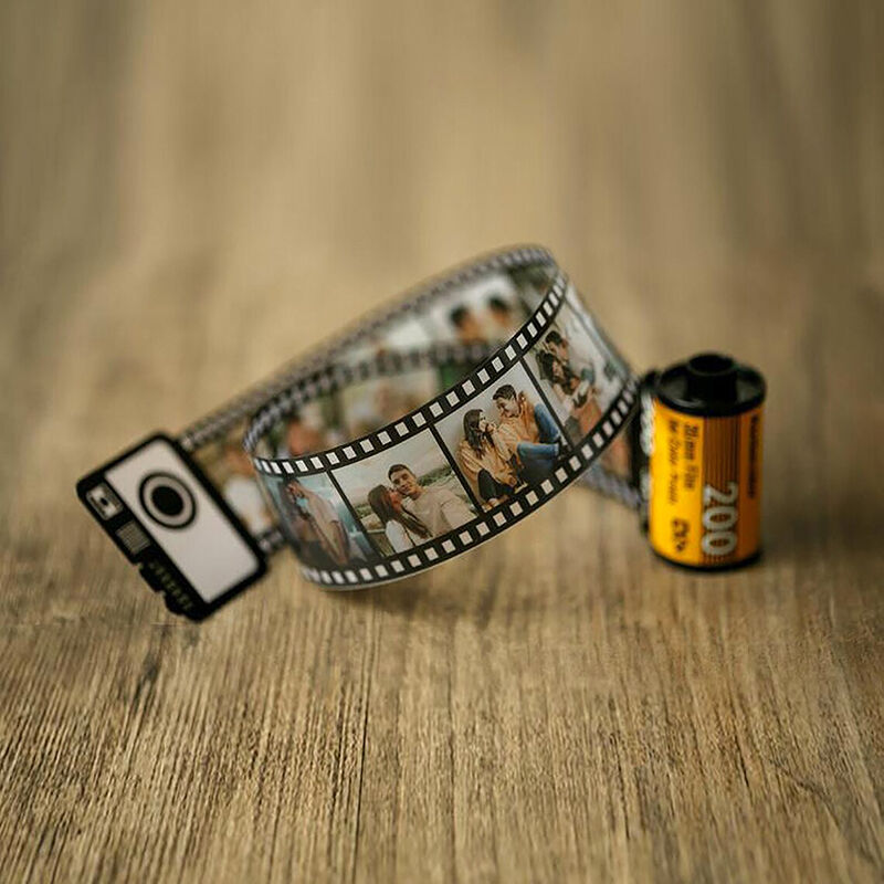 Gepersonaliseerde Film Album sleutelhanger aangepaste foto's van dierbare herinneringen voor jubileum cadeau