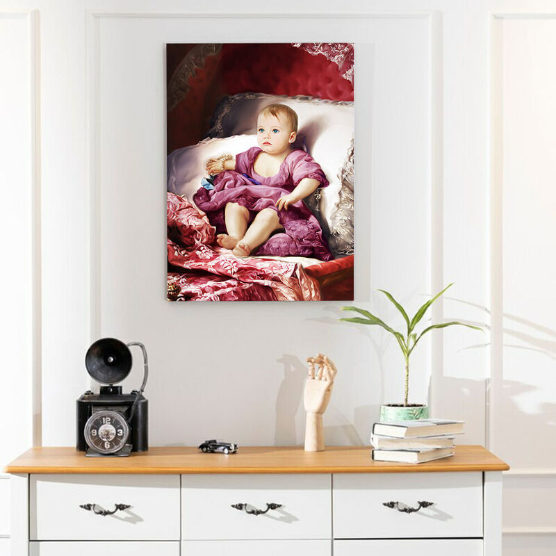 The Royal Baby Girl Head Photo Customizable Royal Portrait Cute Gift for Baby