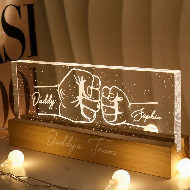 Personalized Fist LED Lamp Warm Gift For Father's Day