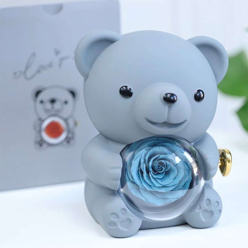 クロス ハート 写真入れ 投影 ネックレス ジュエリーセット クマのジュエリーボックス付き