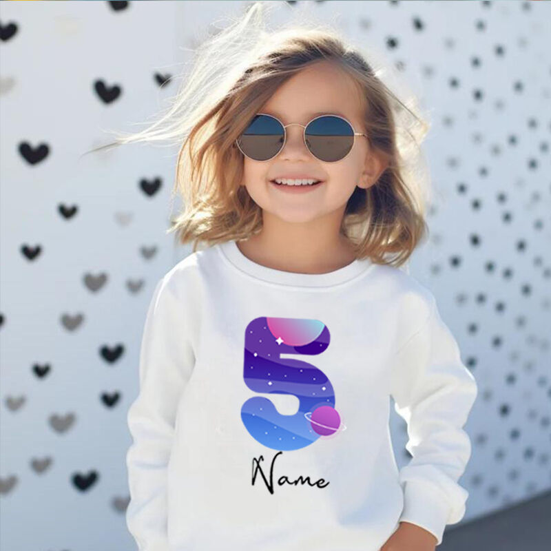 Sudaderas para niños personalizadas. Regalos de cumpleaños personalizados con nombre y edad para niños