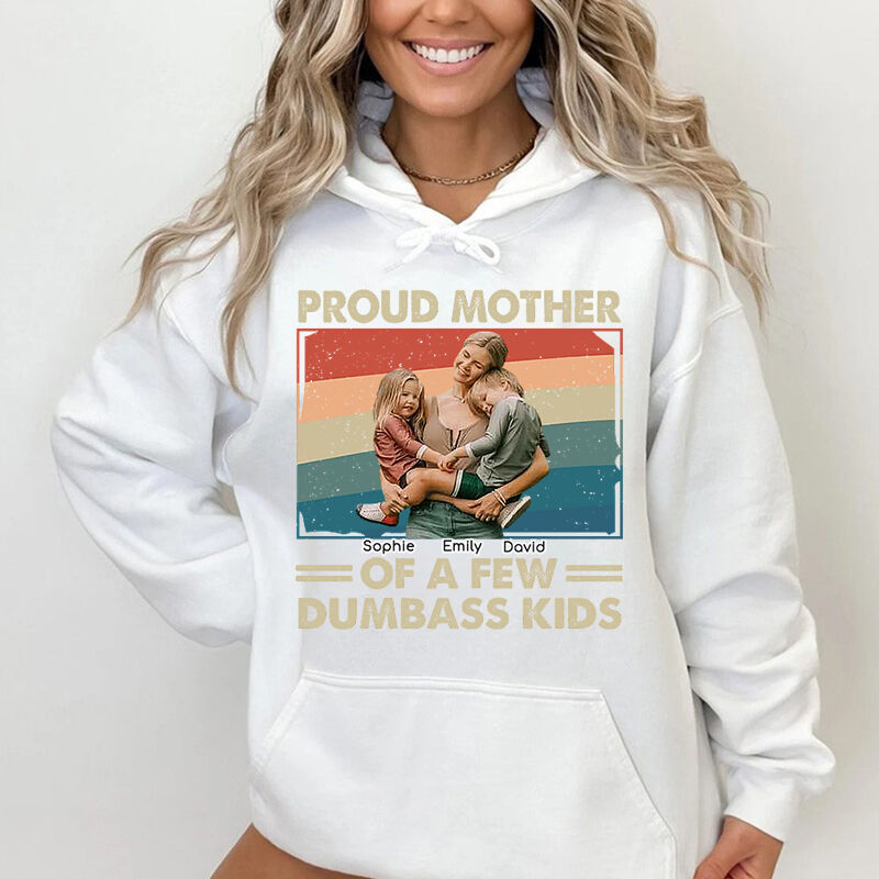 Personalized Hoodie Proud Mother of A Few Kids with Custom Photo Funny Gift for Mother's Day