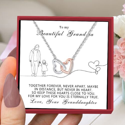 Gift for Grandma "Keep These Hearts Close To You For My Love For You Is Eternally True" Necklace