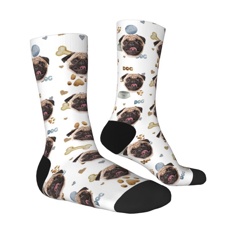 Personalisierte Socken mit Hundegesicht bedruckt für Haustierliebhaber
