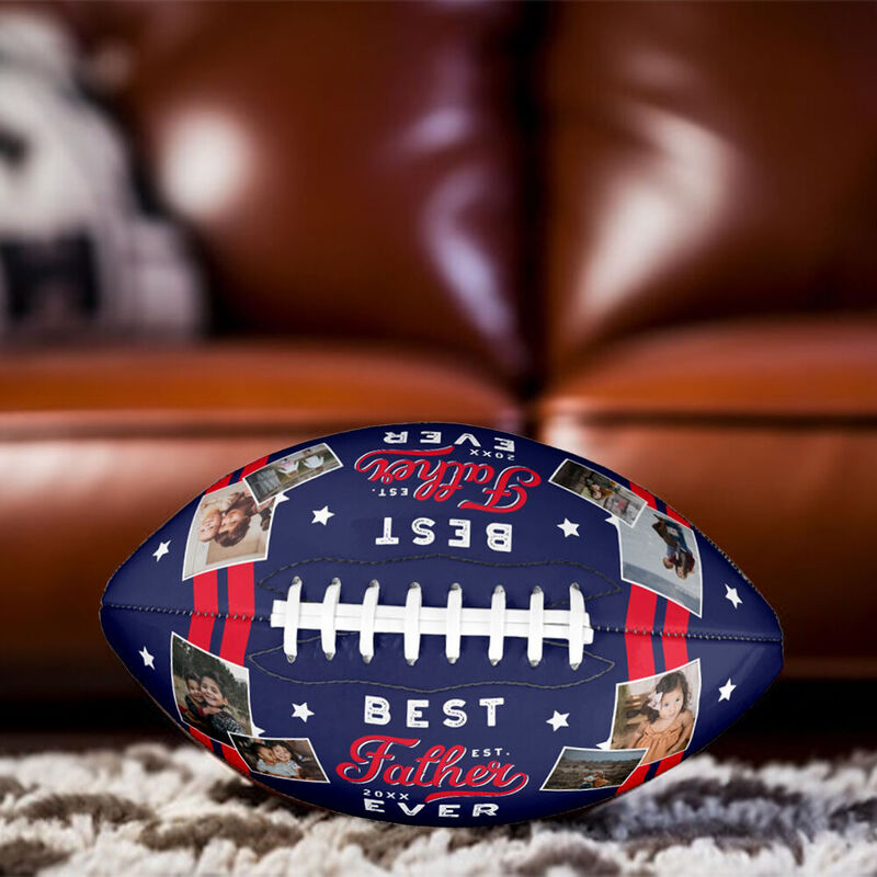 Personalize Football to Add Photos and Year as a Gift for Dad
