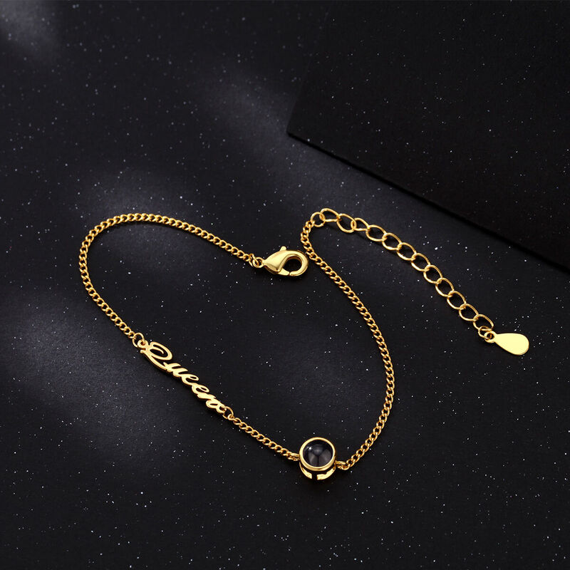 Personalized Projected Photo Bracelet With Name Warm Birthday Gift