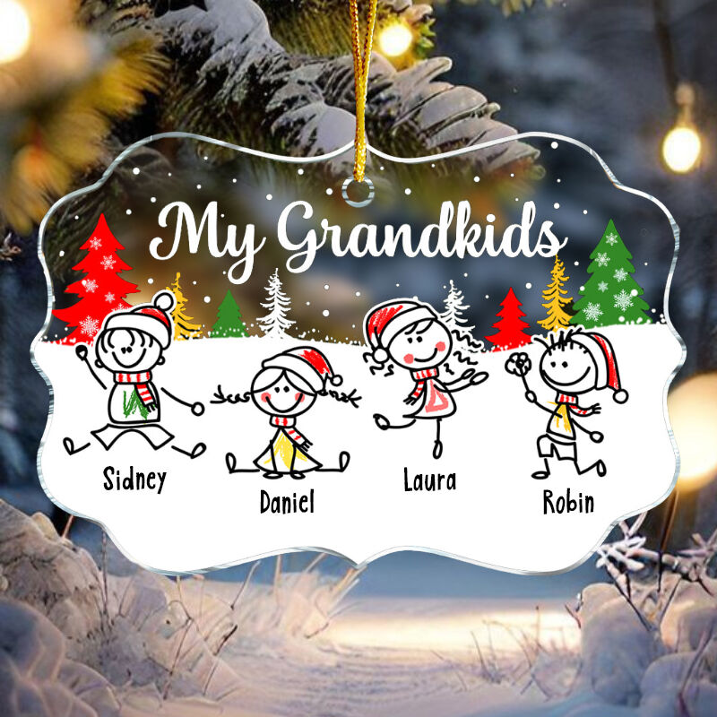 Personalized Christmas Ornaments Customized Family Names Funny Gifts For Grandma