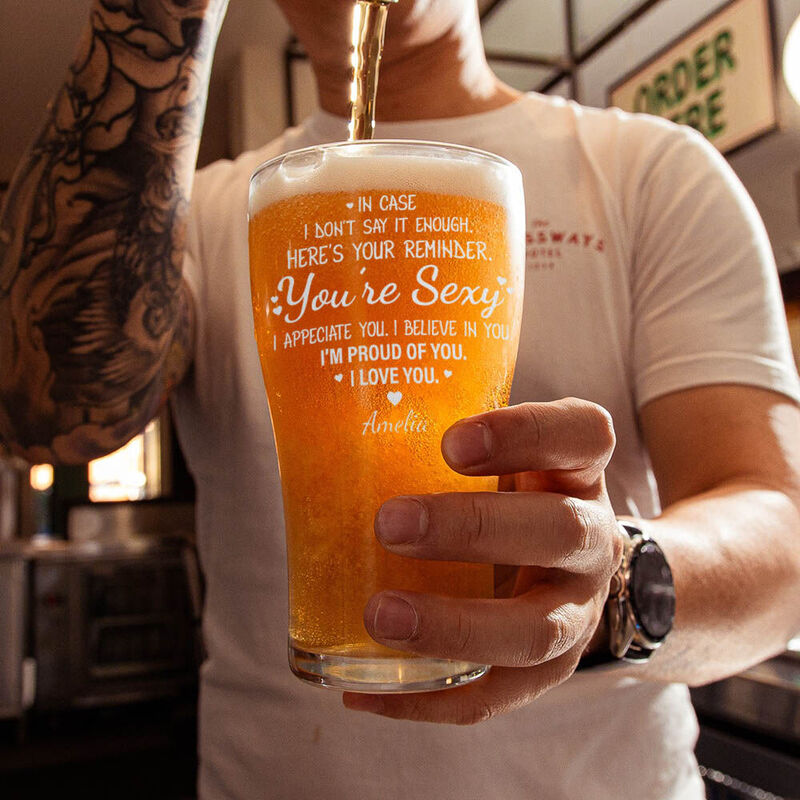 Personalized Name Beer Glass Perfect Gift for Your Love "I Believe In You"
