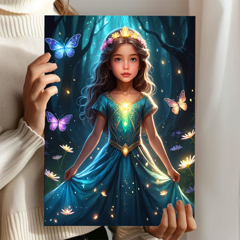 Personalized Fairy Queen Portraits with Custom Face Swap Beautiful Gift for Girl