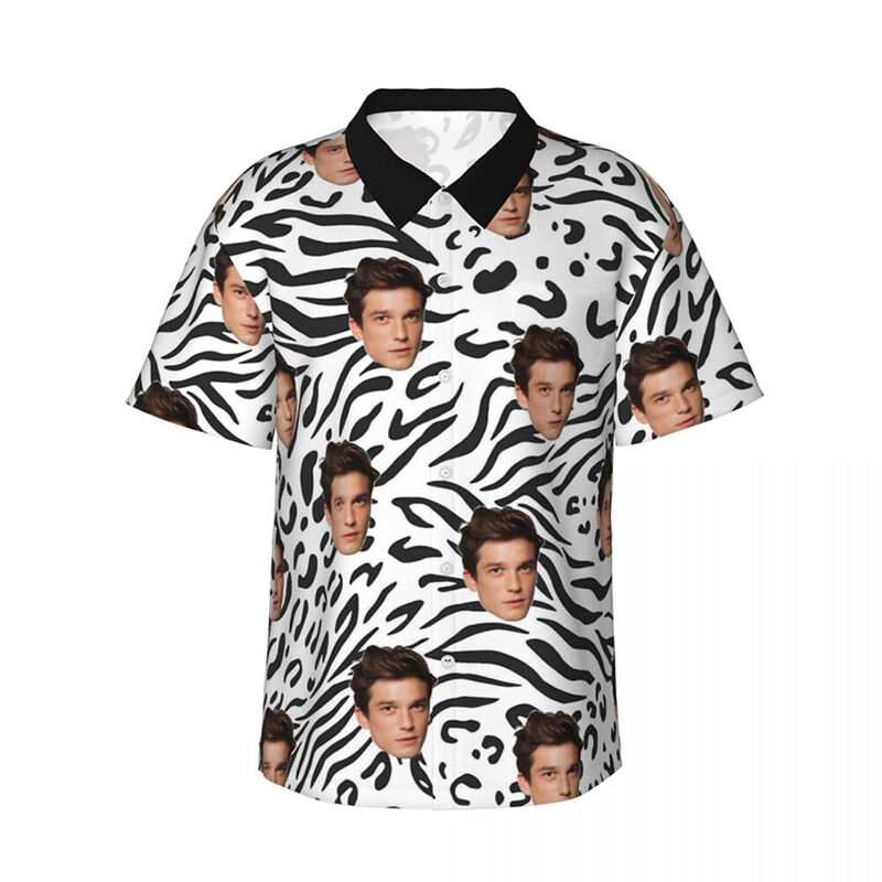 Personalized Hawaiian Shirt Zebra Print Couple Short Sleeves Look for Vacation