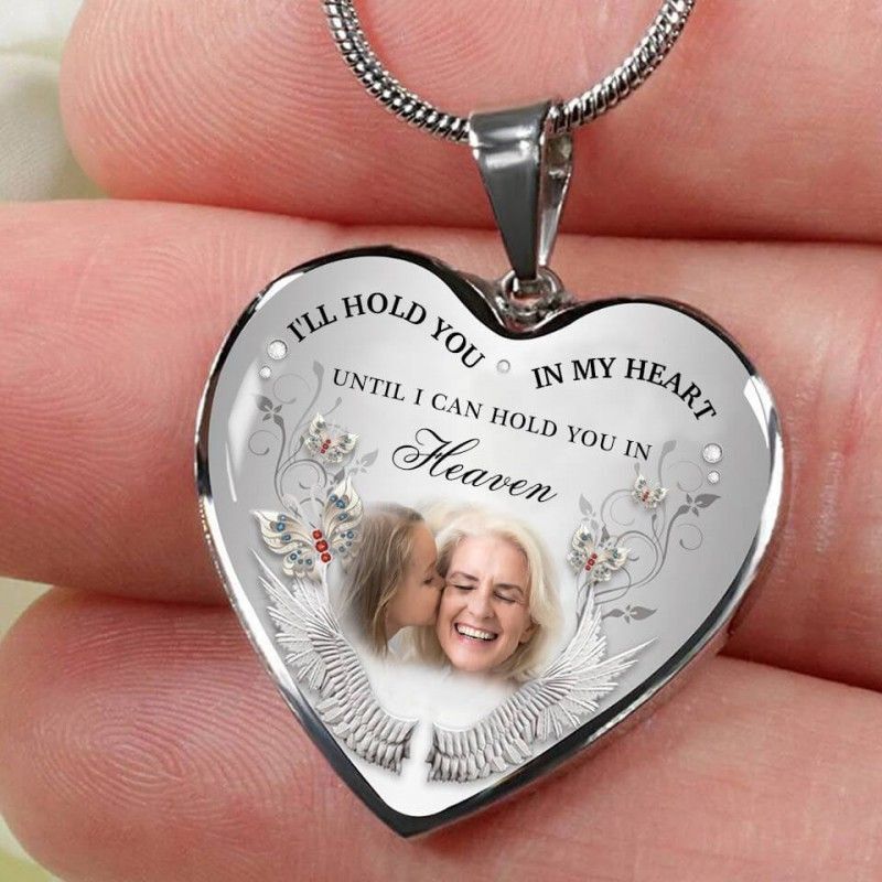 I'll Hold You In My Heart Custom Photo Memorial Necklace