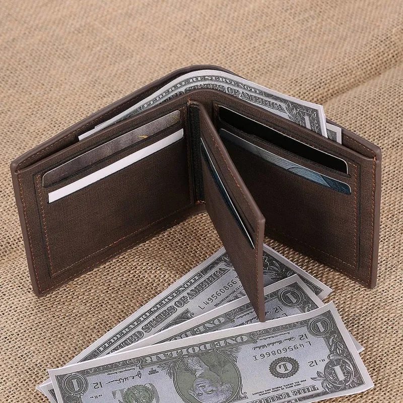 Custom Men’s Trifold Photo Wallet Photo Leather Wallet-For Men