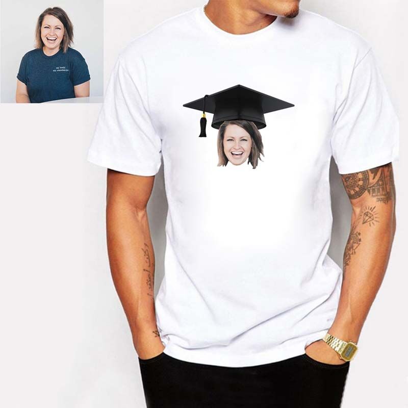 T-shirt personnalisé avec photo de la casquette du célibataire