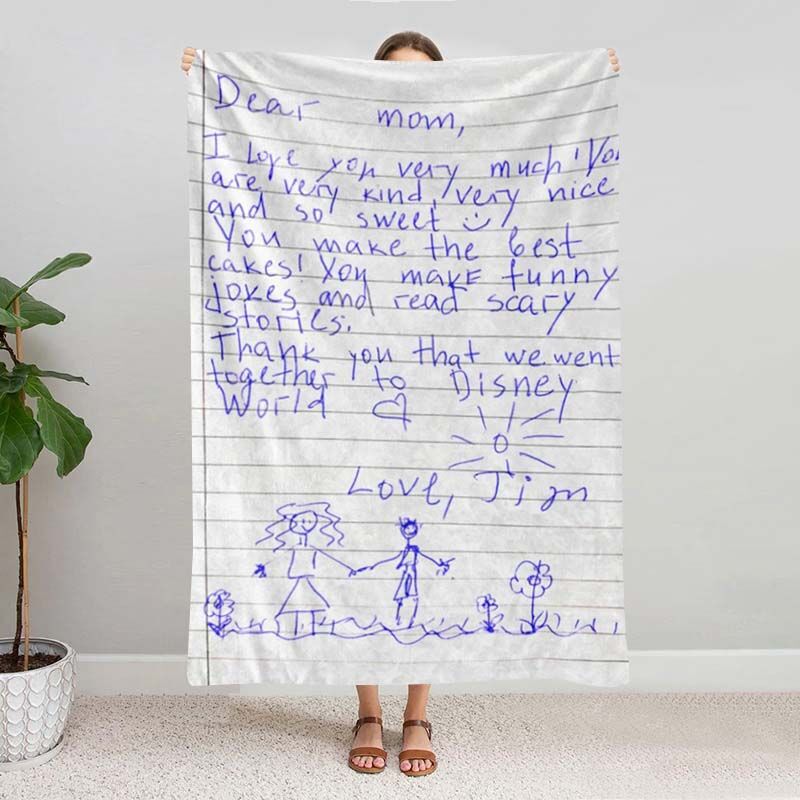 Personalized Handwritten Letter Blanket for Cute Kids