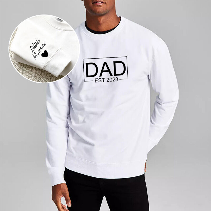 Personalized Sweatshirt with Custom Name and Date for Dear Dad