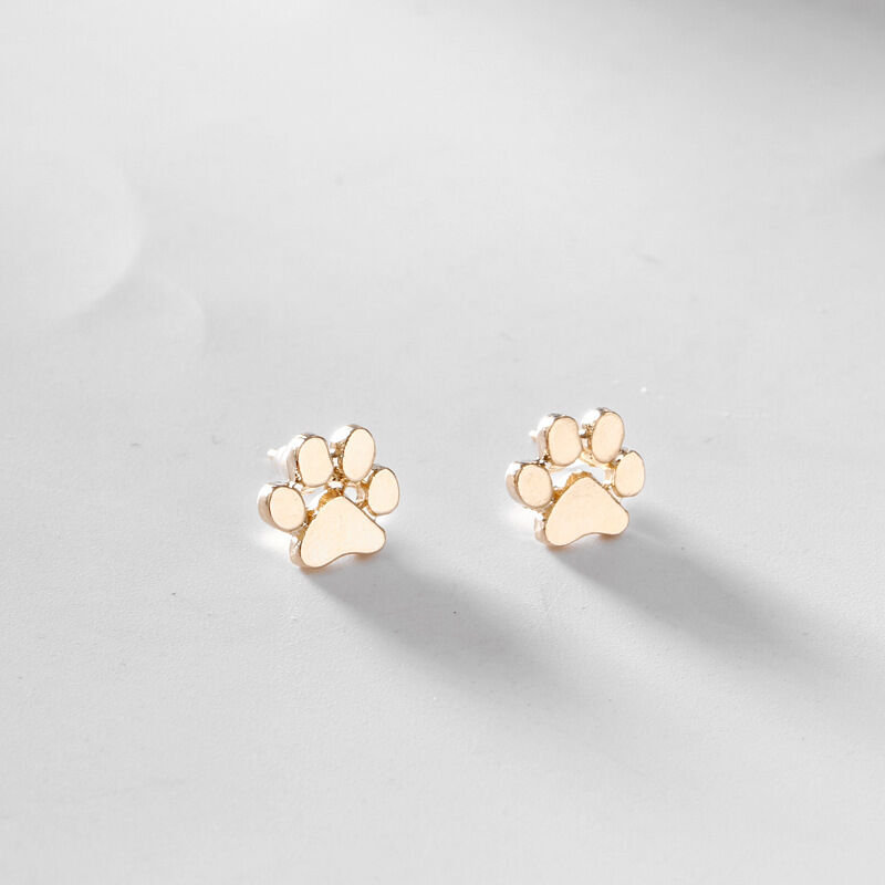 Customized Paw Print Earrings Dainty Stud Earrings for Pet Lovers