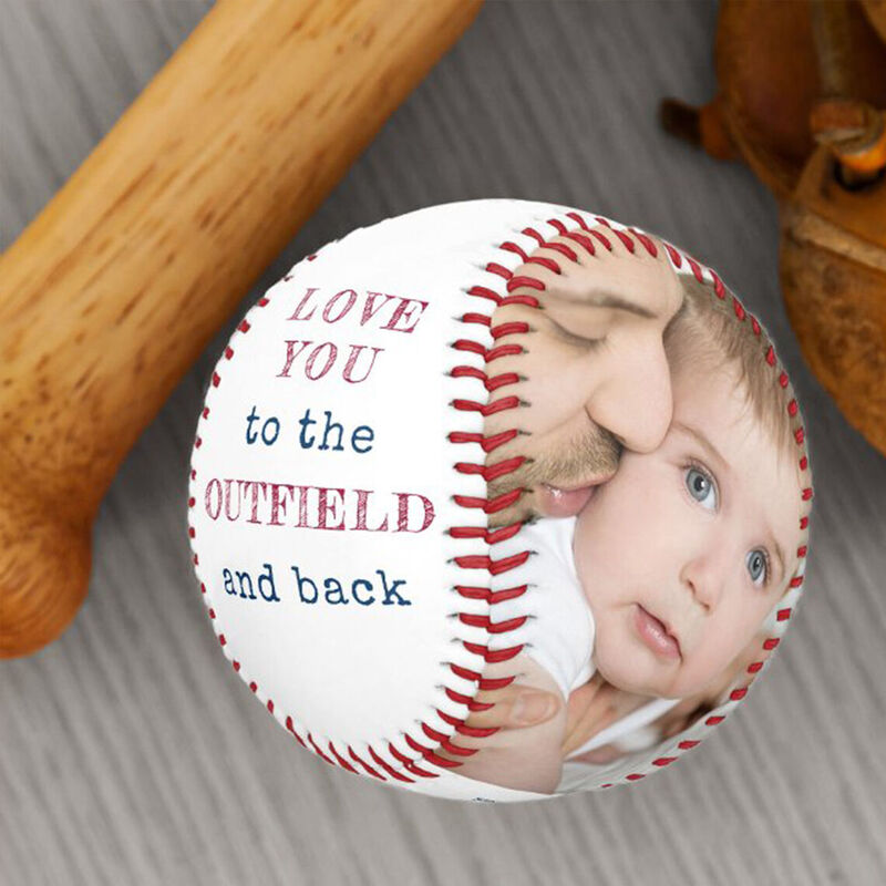 Gepersonaliseerd honkbal met foto's cadeau voor vader