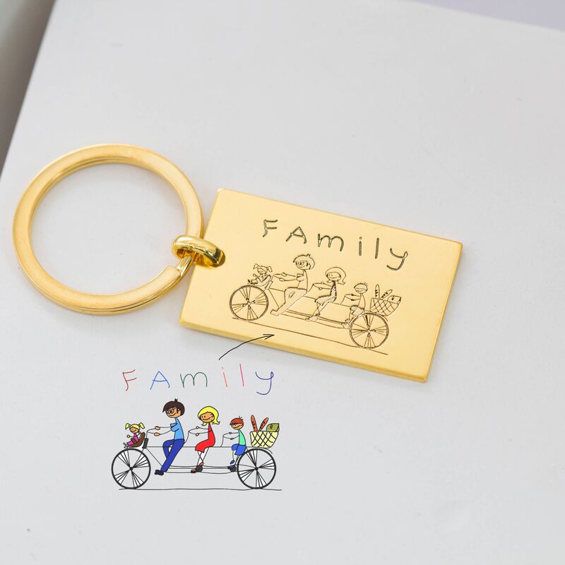 Llavero de metal personalizado con dibujo infantil personalizado, bonito regalo para niños