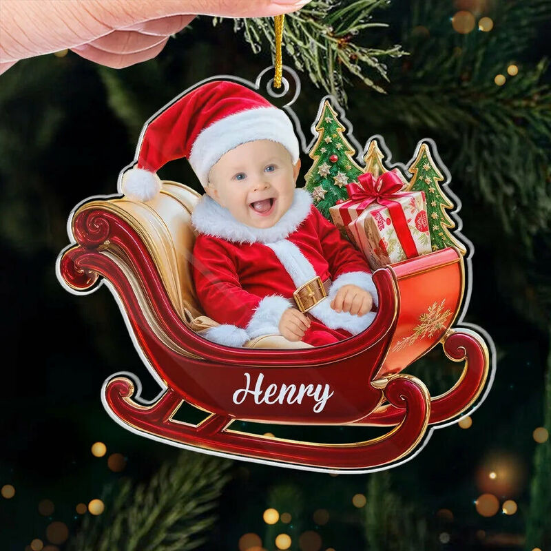 Personalisierte Weihnachtsornamente Custom Photo Warme Geschenke für Baby
