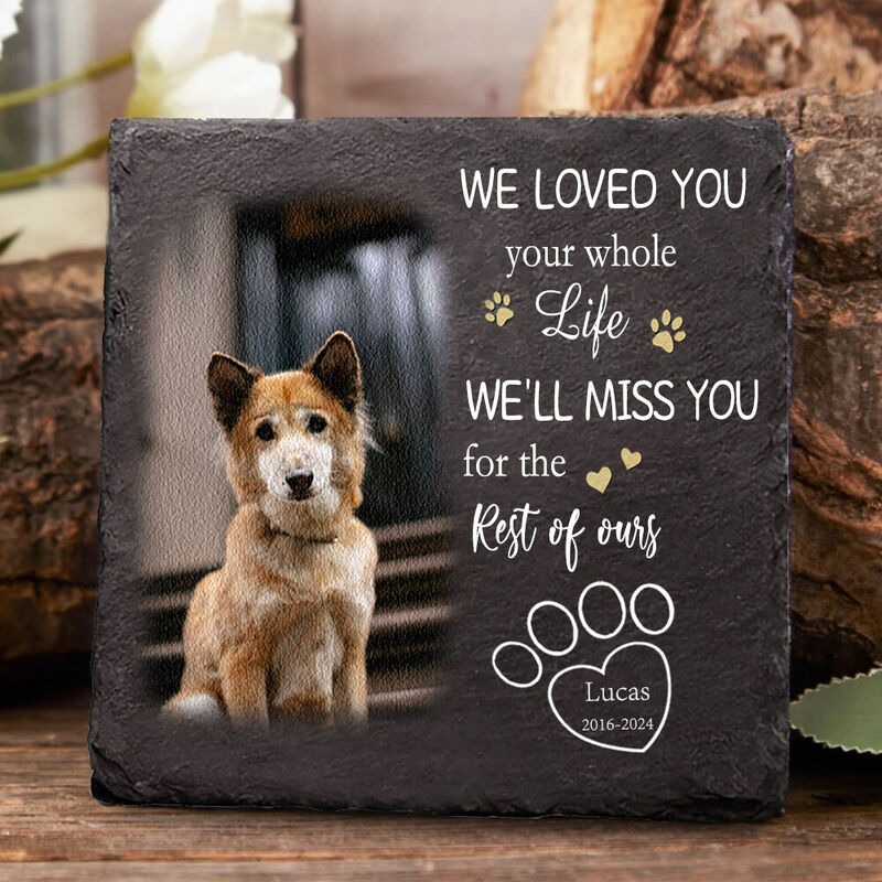 Piedra conmemorativa personalizada para mascotas Te amé toda la vida Regalos de condolencias para el dueño de una mascota