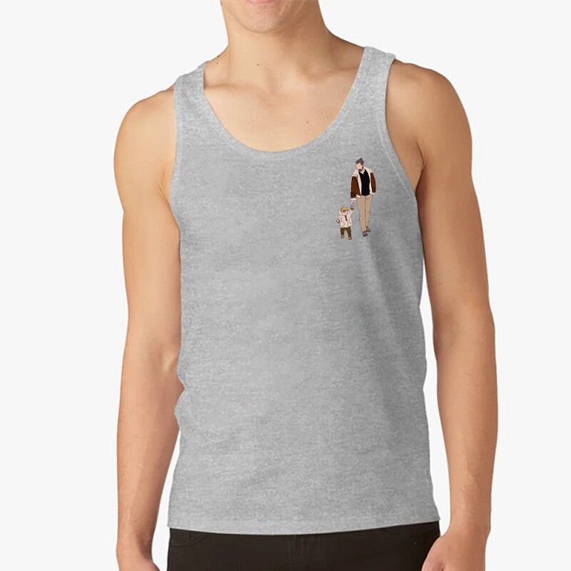 Personalized Tank Top Custom Dad and Kids Photo Design Attractive Gift for Father's Day