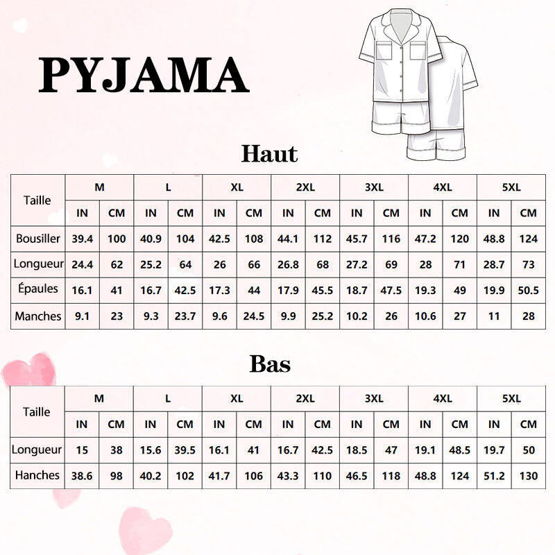 Ensemble pyjama personnalisé avec lettres et nom personnalisés Cadeau précieux pour les couples