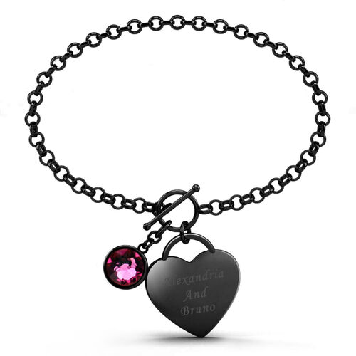 "Du bist mein Alles" Graviertes Armband mit Geburtsstein