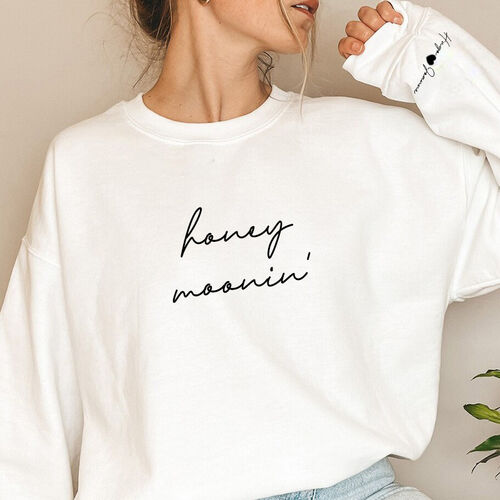 Personalized Sweatshirt Honeymoon in' with Custom Name for Mother's Day