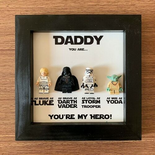 Personalized Superhero Frame with Custom Lettering and Characters for Father's Day