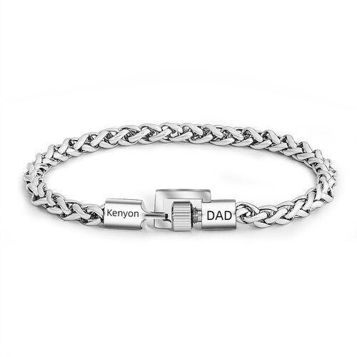 Personalized Hip Hop Spiral Knot Chain Mens Bracelet Custom Name for Dad