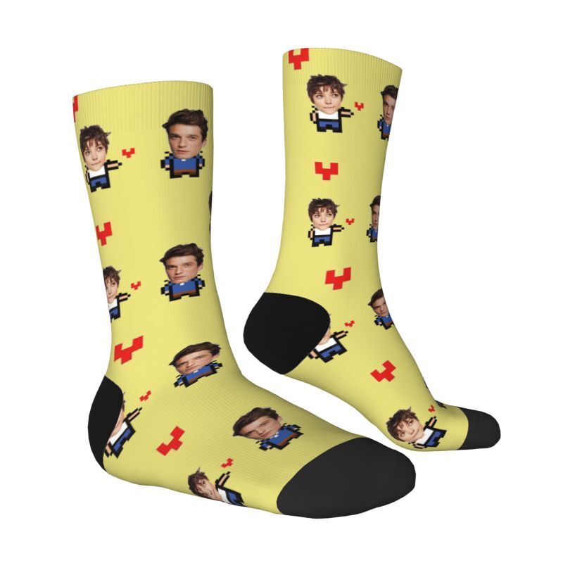 Custom Funny Socks with Couple Photos Valentine's Day Gift