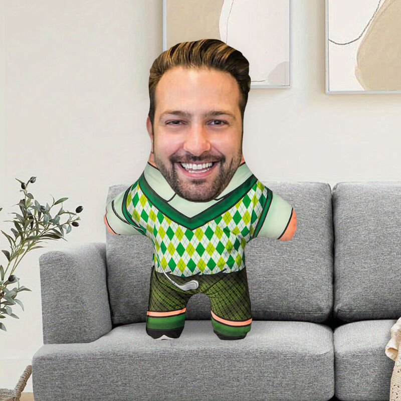 Almohada Personalizada Cara Golfista Almohada Navidad Cadeau