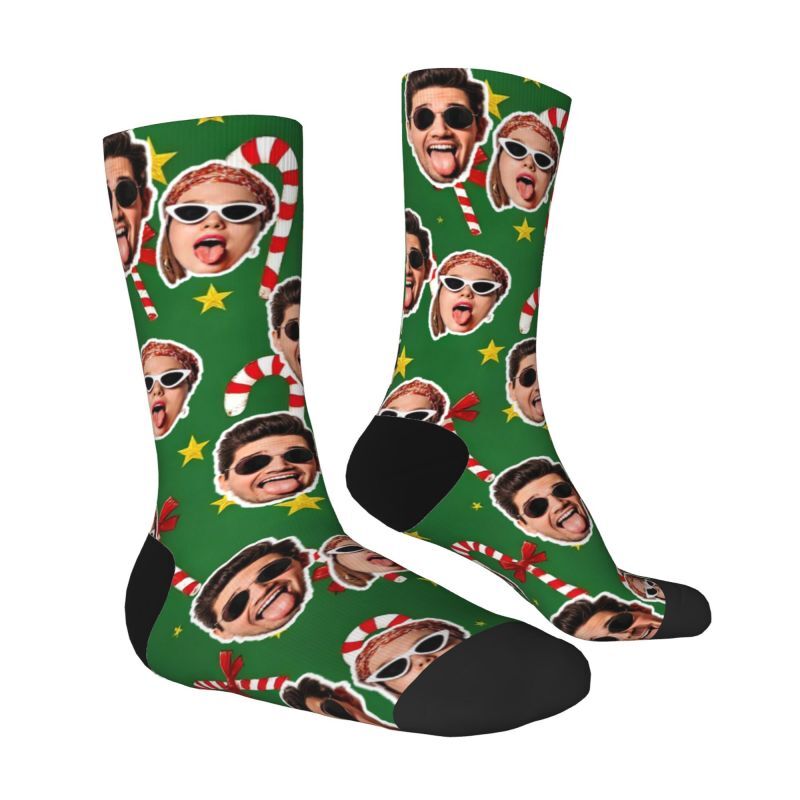 Personalized Face Socks, Couple Socks Suitable for Christmas Atmosphere