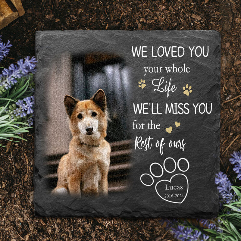 Piedra conmemorativa personalizada para mascotas Te amé toda la vida Regalos de condolencias para el dueño de una mascota