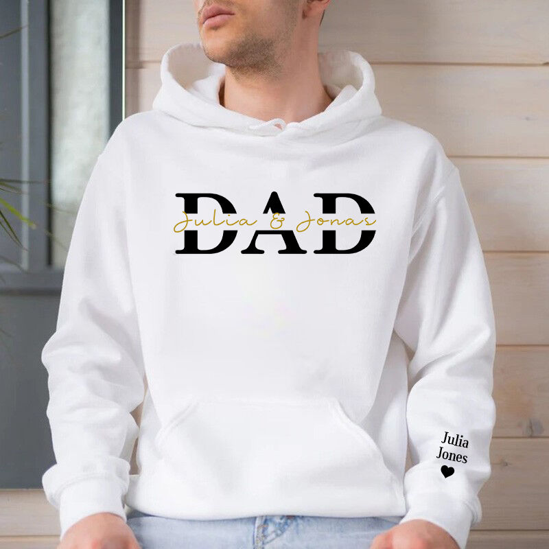 Personalized Hoodie Custom Names with Dad Design Perfect Gift for Father's Day