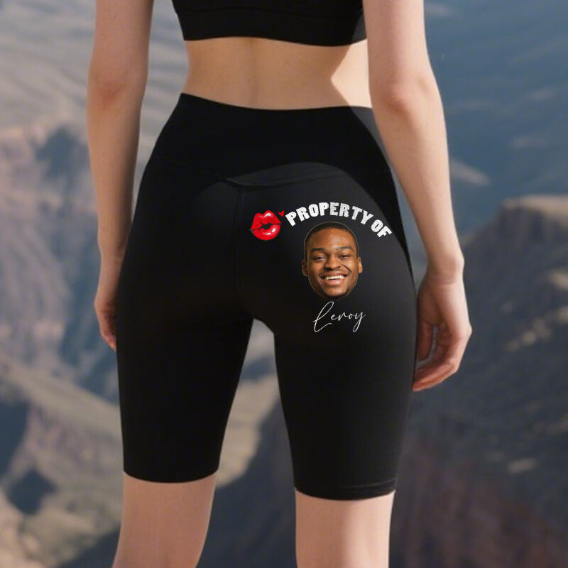 Leggings de motociclista personalizados, propiedad tuya. Diseño personalizado con foto y nombre. Regalo divertido para tu amante y esposa.