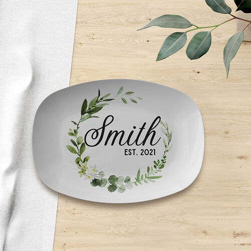 Personalized Name and Date Plate Thoughtful Gift for New Couples