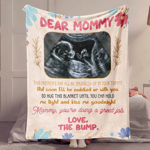 Personalized Name And Picture Blanket Warm Gift for Pregnant Mommy