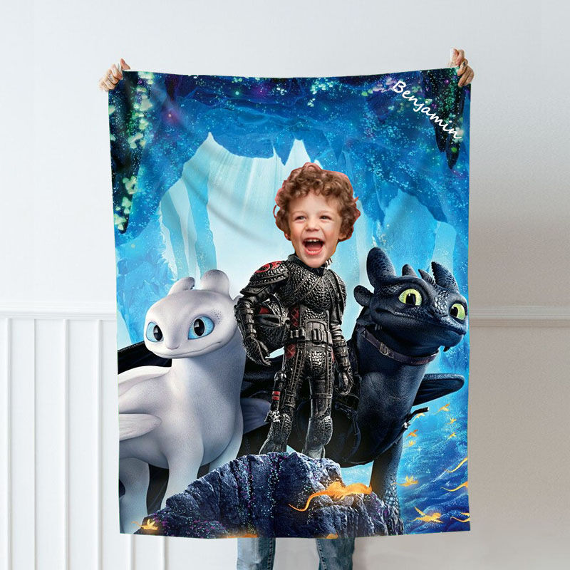 Personalized Custom Photo Blanket 3D Anime Cartoon Character Flannel Blanket
