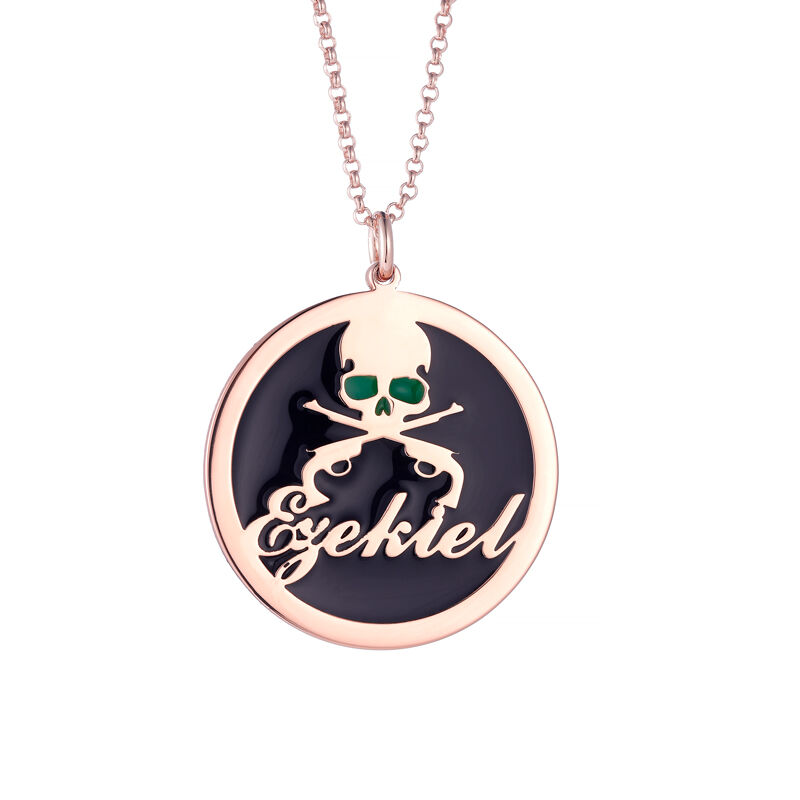 "I'm Cool" Skull Personalized Engravable Necklace