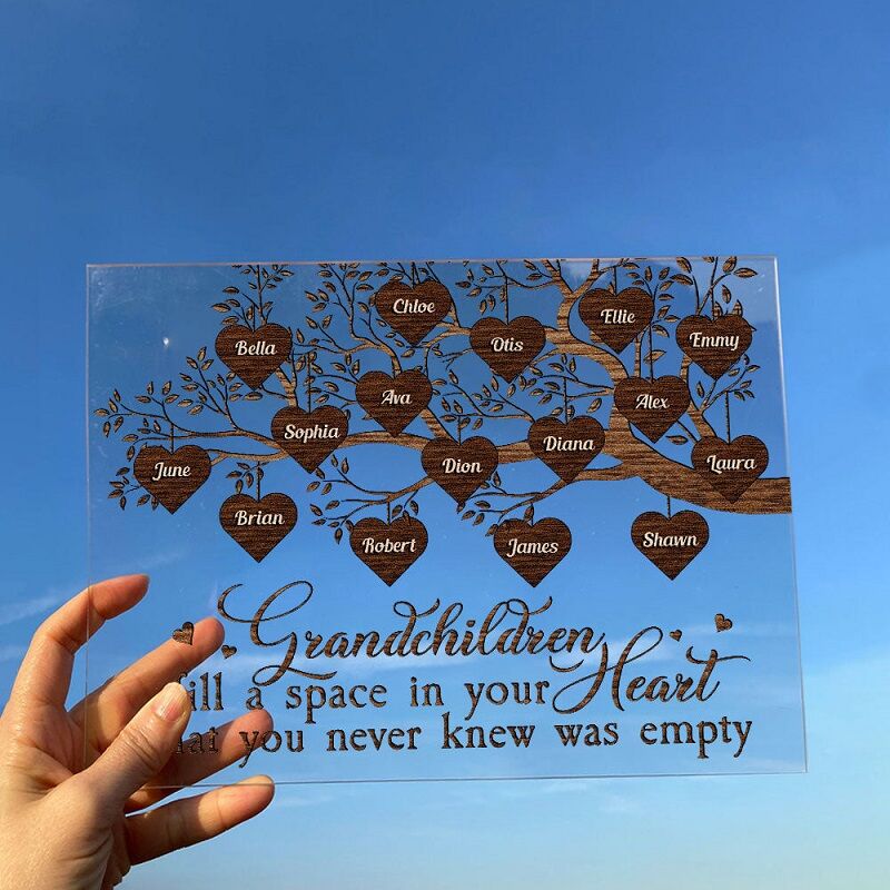 Personalized Acrylic Plaque Fill A Space In Your Heart Family Tree Design Gift for Family