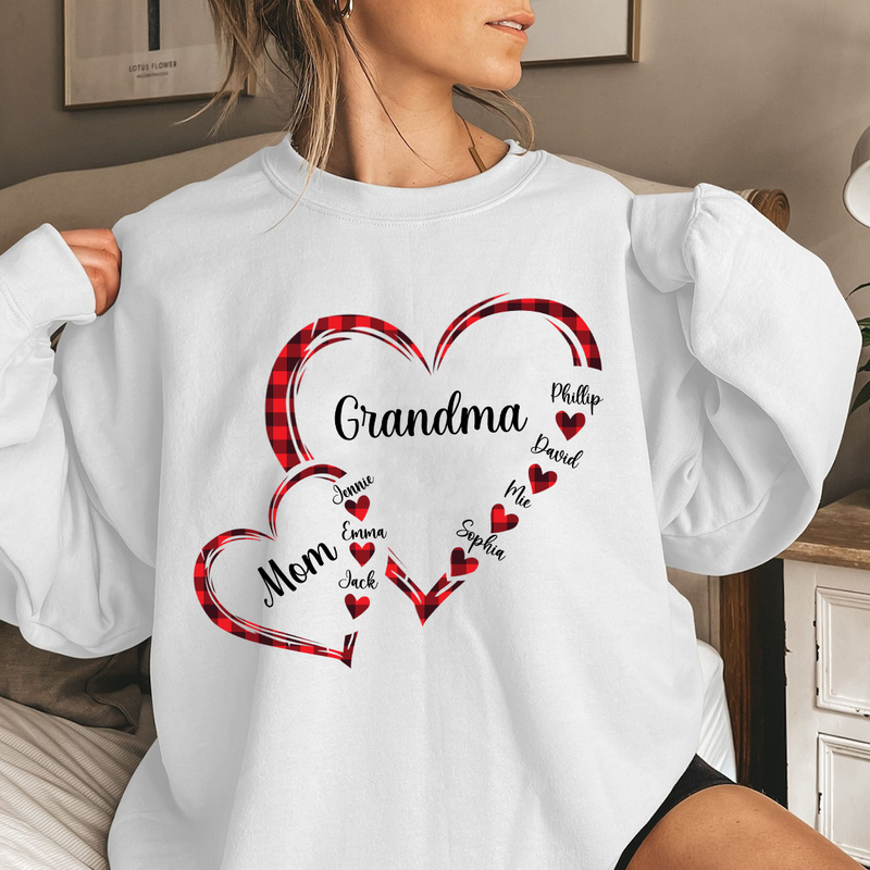 Sudadera personalizada abuela y mamá conectadas por el amor diseño de corazón regalo único para el Día de La Madre