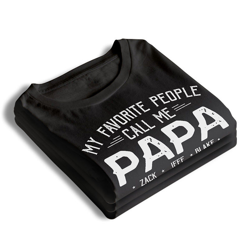 T-shirt personalizzata Le mie persone preferite mi chiamano papà con nomi personalizzati