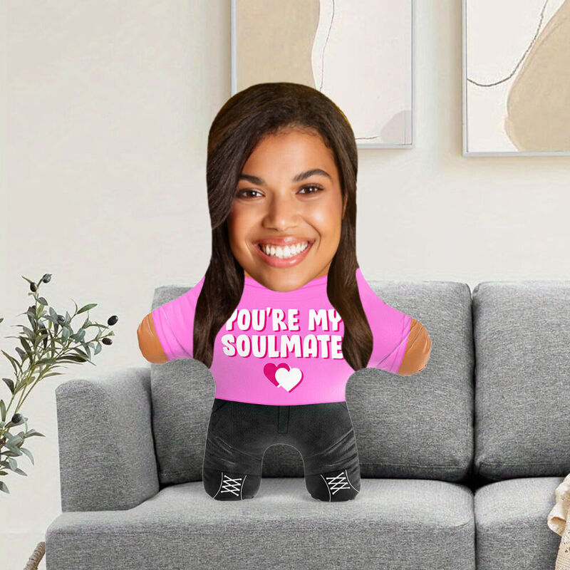 Custom Face Pillow You're My Soulmate 3D Spoof Face doll as a Valentine's Day Gift