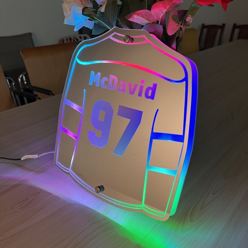 Personalized Hockey Jersey Mirror Lights Customized Names And Numbers For Hockey Lovers