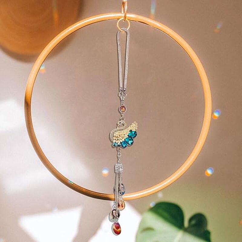 Personalized Crystal Photo Pendant Crystal Swan Car Ornament Birthday Gift for Her
