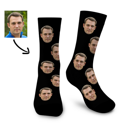 Custom Face Picture Soft Socks Gift For Father